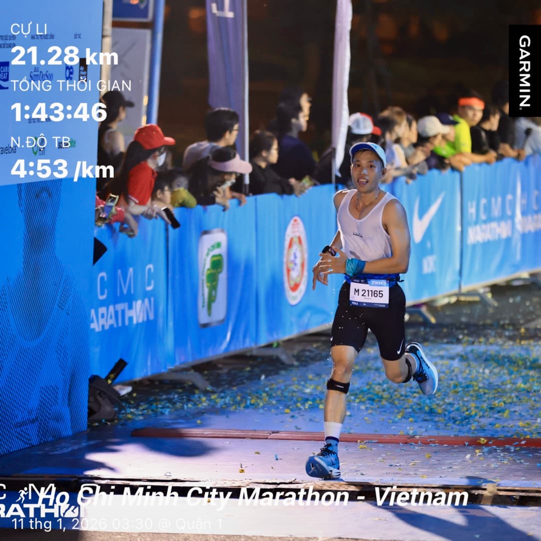 HCMC Marathon — Half Marathon 21.28km trong 1:43:46